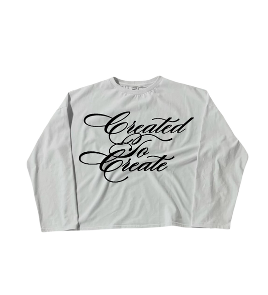 WHITE LONGSLEEVE “CREATED TO CREATE”