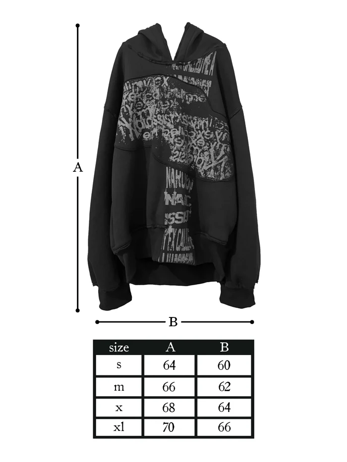 size chart — NEW MY EX HOODIE RED